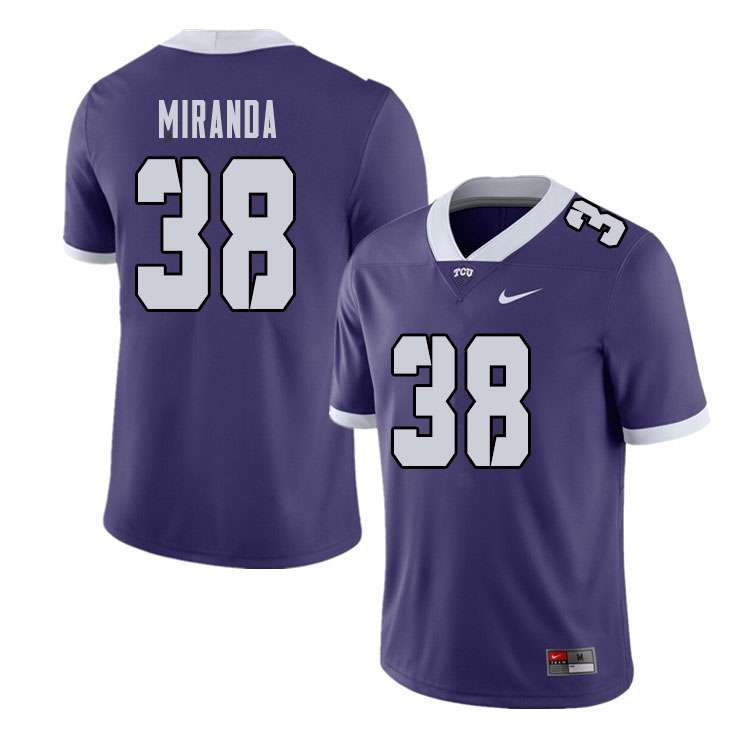 Men #38 Jose Miranda TCU Horned Frogs College Football Jerseys Sale-Purple - Click Image to Close